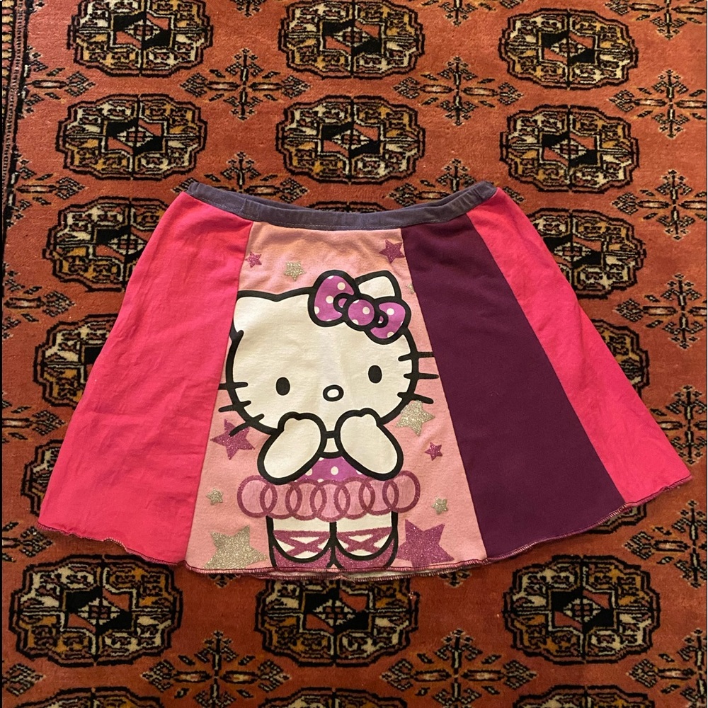 Hello Kitty Handmade Reworked Mini Skirt